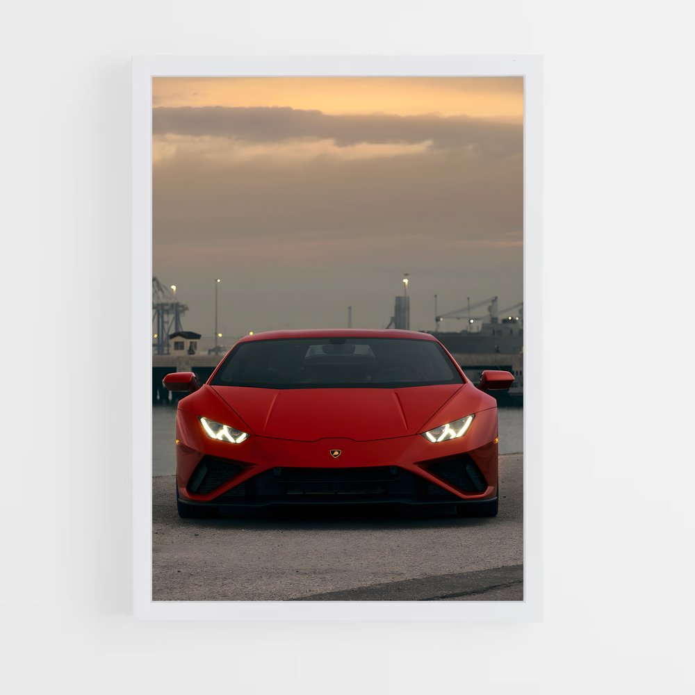 Poster Huracan en Rouge – affiche Lamborghini (vue 3)